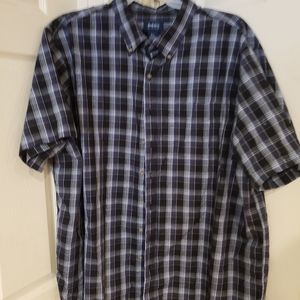 Mens harbor bay navy blue plaid shirt